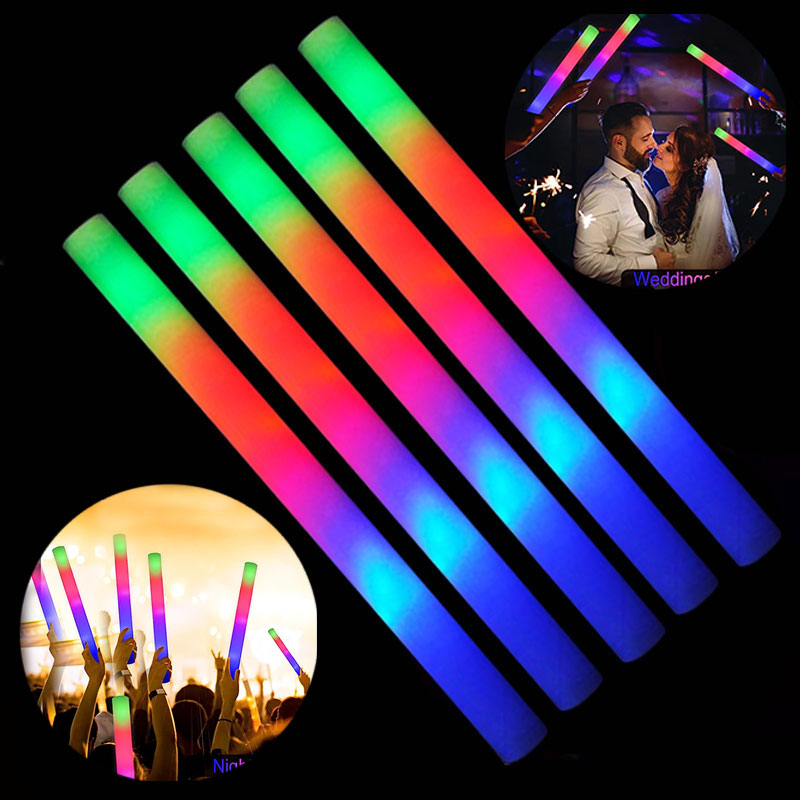 Flashing Led Foam Sticks Party - 結婚式やクリスマスパーティー用のLEDフォームスティック,カスタムの点滅ボン,パーソナライズされたお祝いチューブ,暗闇で光る,30個,60個