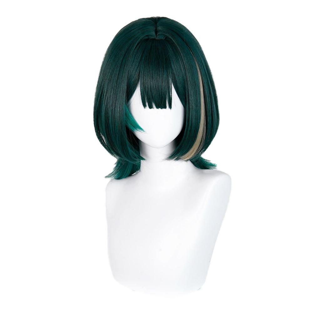 Anime Cosplay Wig Heat Resistant - アニメネフェルコスプレウィッググリーンハイライトウィッグ女性のためのコスプレウィッグ耐熱人工毛ハロウィンパーティー