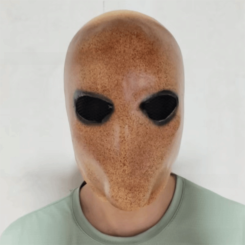 Latex Alien Mask Realistic - フェイスレスマン ハロウィン スレンダーマンマスク 非毒性 ドレスアップ エイリアンスカル