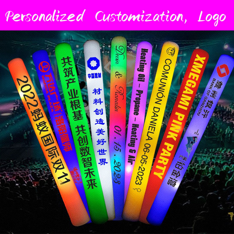 Flashing Led Foam Sticks Party - 30個のLED発光フォームスティック、パーソナライズされた点滅発光スティック、誕生日パーティー、チアリーディング、発光ウェディング、クリスマスパーティー用