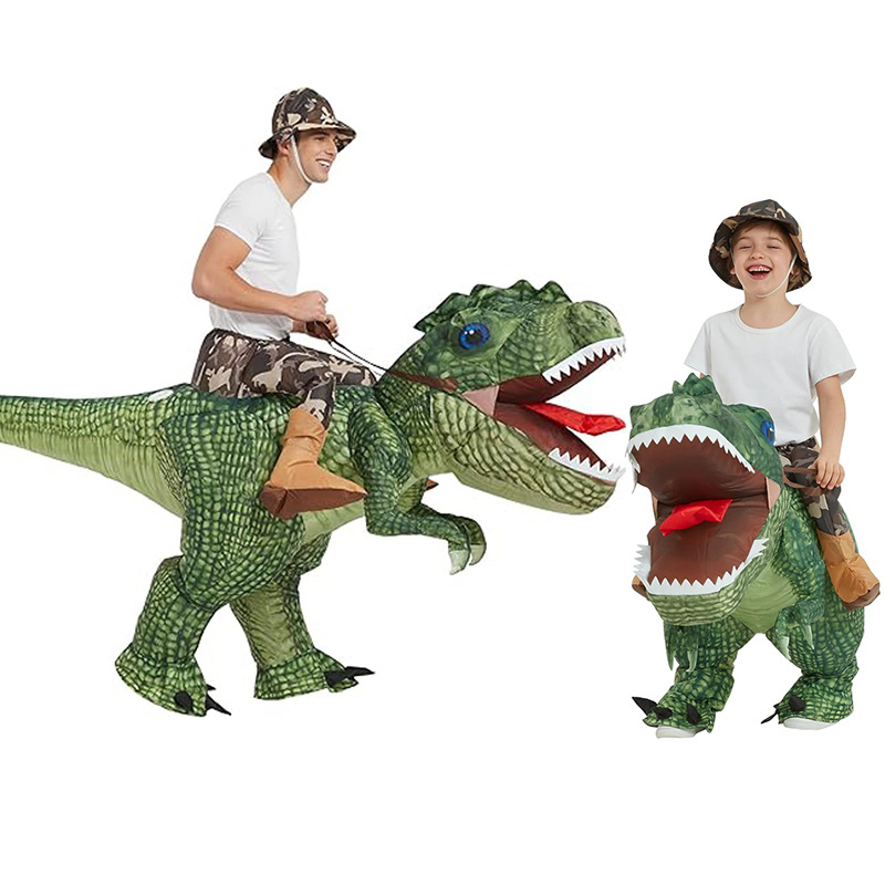 Inflatable Dinosaur Costume Adult - 最新の人気商品：空気で膨らませて着用するタイプのティラノサウルス・レックスのコスチューム。大人向けのハロウィーンコスプレ、パーティー用コスチューム。面白い動物をテーマにしたデザイン。