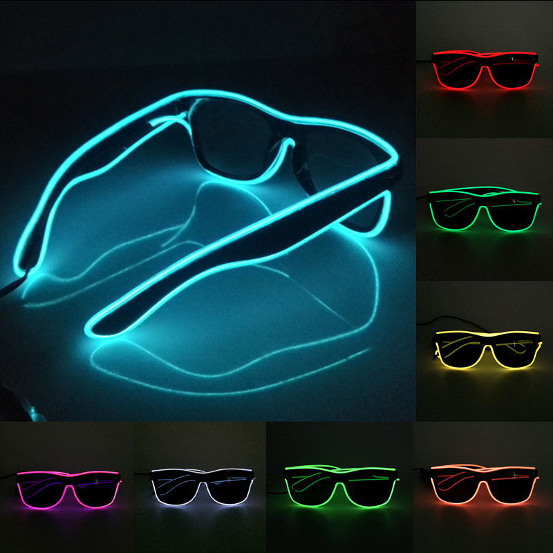 Glow In The Dark Party Glasses - 1PC 点滅 EL ワイヤー Led メガネ発光パーティー装飾照明クラシックノベルティギフト高輝度