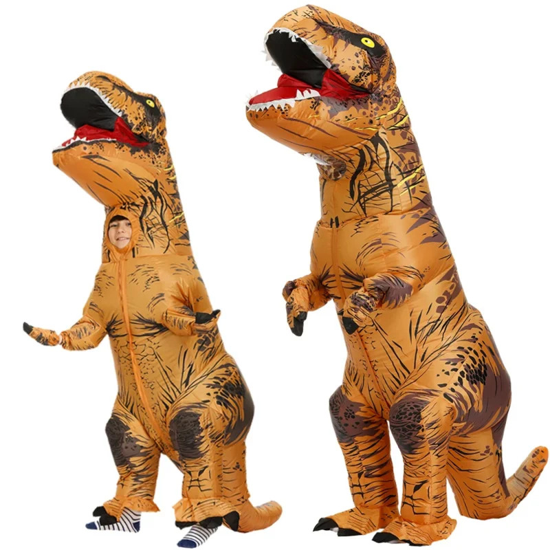 大人子供アニメ恐竜衣装プリムハロウィンパーティー衣装カーニバ - Inflatable Dinosaur Costume Adult のレビューと価格