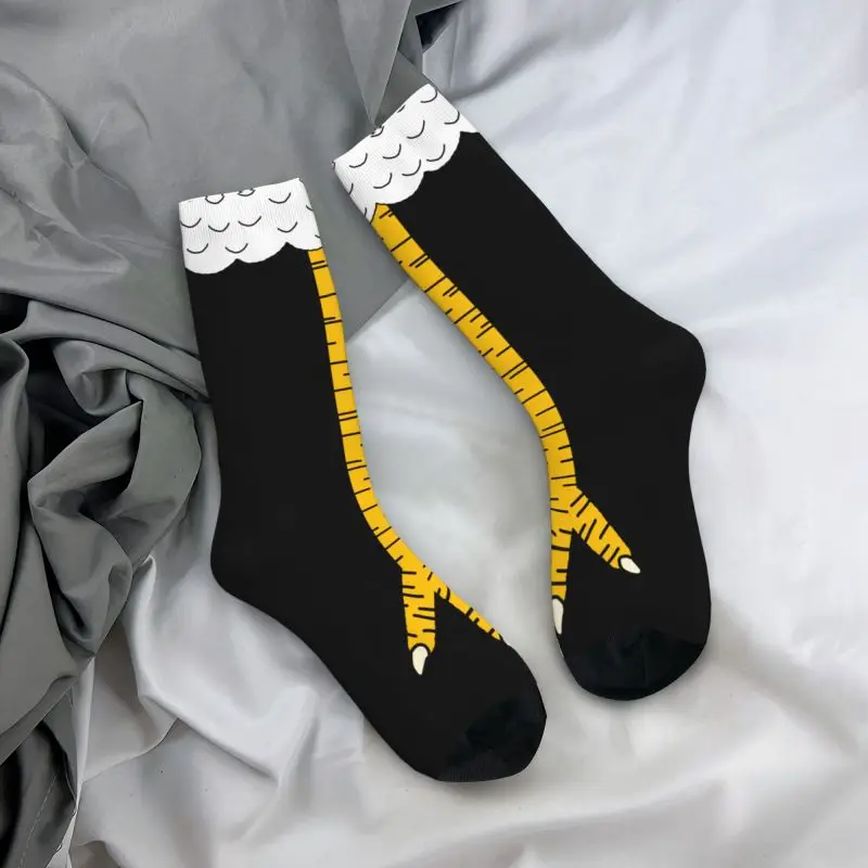 男性と女性のための動物のモチーフ,クルーソックス,クール,面 - Funny Chicken Leg Socks のレビューと価格