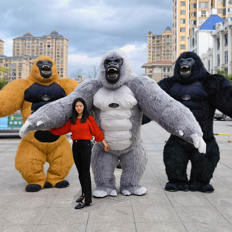 リアルライフインフレータブルゴリラマスコットコスチュームスー - Inflatable Dinosaur Costume Adult のレビューと価格