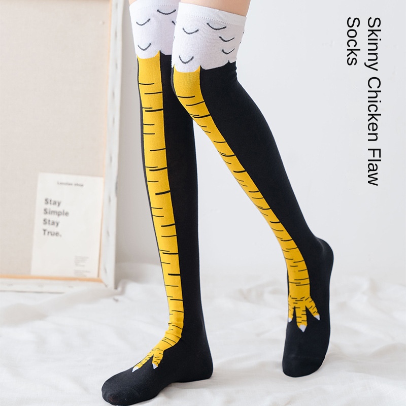 1-20 ペア面白い 3D 鶏の爪ニーハイソックス女性用暖か - Funny Chicken Leg Socks のレビューと価格