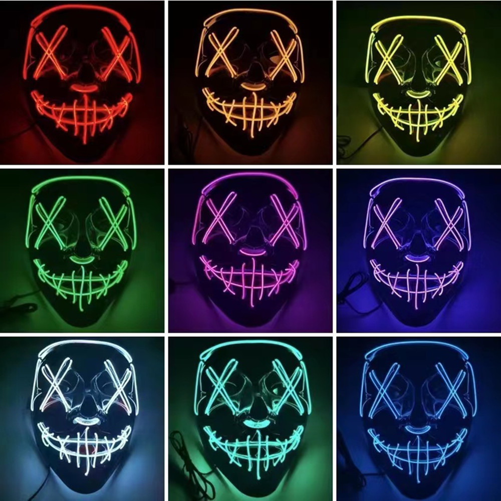 ハロウィンマスク男性女性用 LED パージマスク帽子パーティ - Led Purge Mask Halloween のレビューと価格