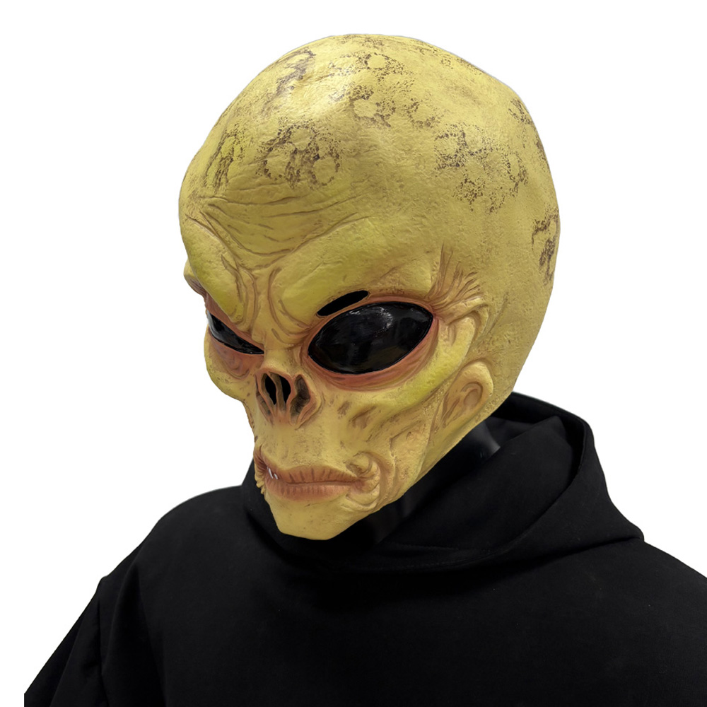 リアルなUFOエイリアンスカルマスクコスプレ大きな目エイリア - Latex Alien Mask Realistic のレビューと価格