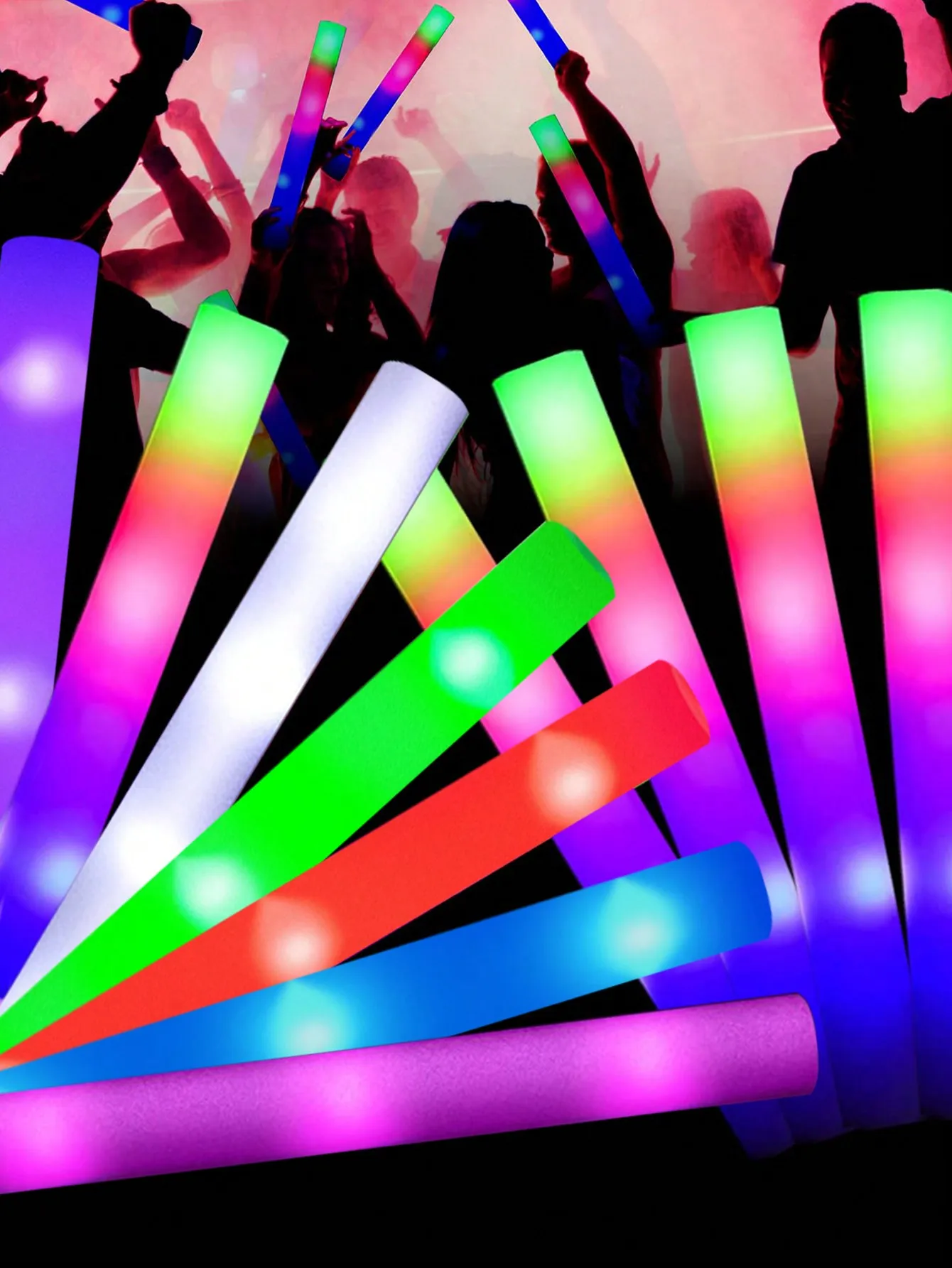 20/30個入り LEDフォームグロー スティック チアチュ - Flashing Led Foam Sticks Party のレビューと価格