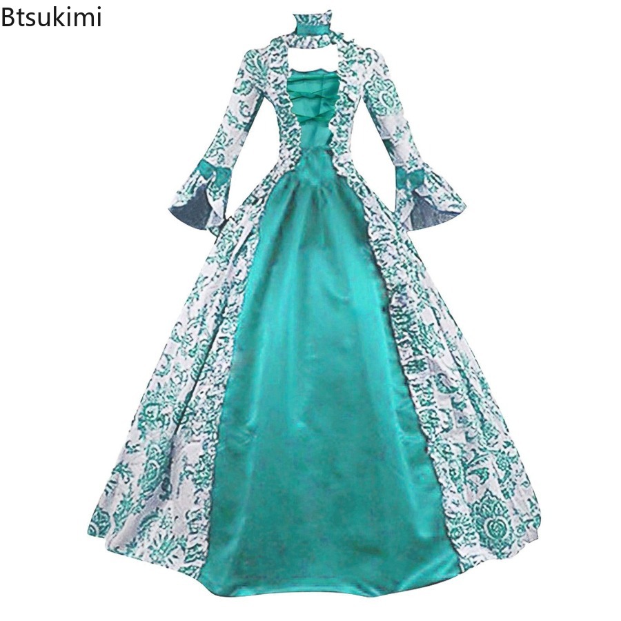 女性用ニューミディエイバルフレアスリーブドレス ルネサンスゴ - Medieval Renaissance Dress Women のレビューと価格