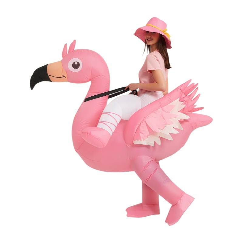 ピンクのフラミンゴの着ぐるみ、膨らませて着るコスチューム、漫 - Costumes のレビューと価格
