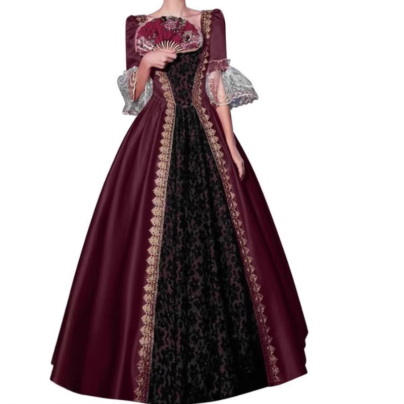 S-5XL 女性用 新中世ルネサンス ヴィクトリア朝 宮廷ド - Medieval Renaissance Dress Women のレビューと価格