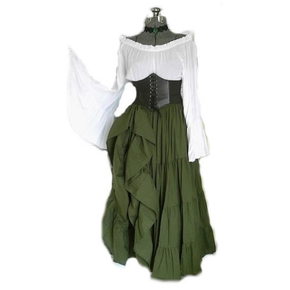 ハイウエスト、長袖、フレア袖のコートスタイル。文学的な雰囲気 - Costumes のレビューと価格