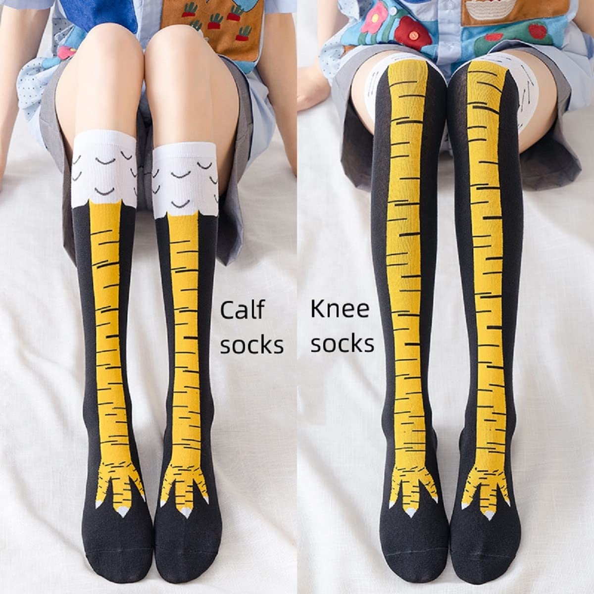 1/2/5足組 レディース ニーハイソックス トレンド カー - Funny Chicken Leg Socks のレビューと価格