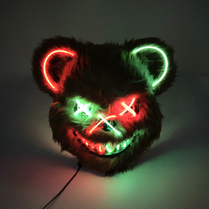 ハロウィーンのライトアップホラー動物マスクLED照明血まみれ - Led Purge Mask Halloween のレビューと価格