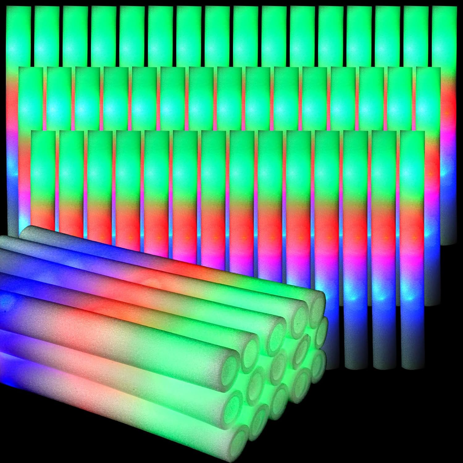 102個 LEDフォームスティック チアチューブ ウェディン - Flashing Led Foam Sticks Party のレビューと価格