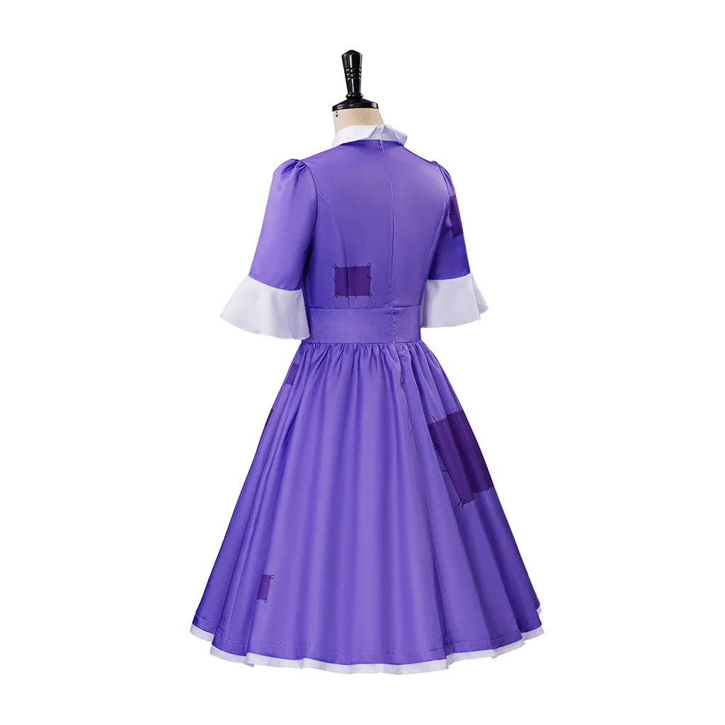 サーカスジャックスコスプレドレス女性パープルパッチワーク半袖 - Medieval Renaissance Dress Women のレビューと価格