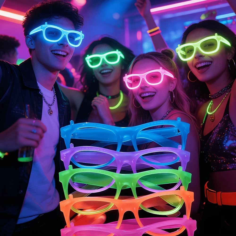 5/12 個 UV グローインザダークグラス ファッション  - Glow In The Dark Party Glasses のレビューと価格