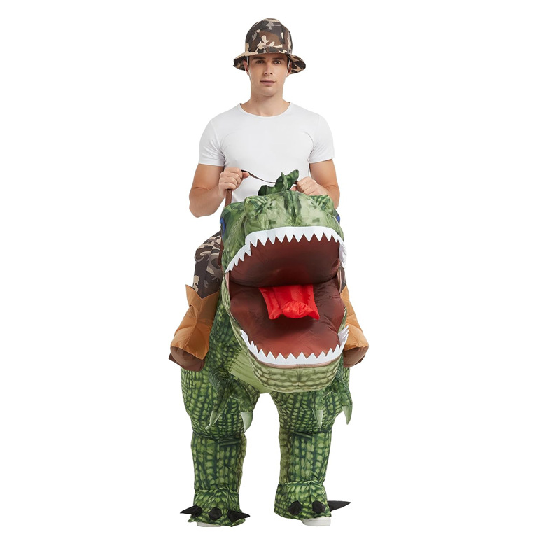 最新の人気商品：空気で膨らませて着用するタイプのティラノサウ - Inflatable Dinosaur Costume Adult のレビューと価格