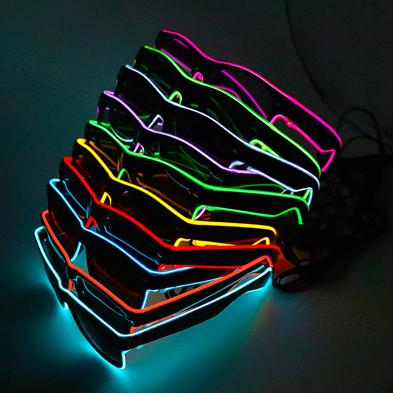 1PC 点滅 EL ワイヤー Led メガネ発光パーティー装 - Glow In The Dark Party Glasses のレビューと価格